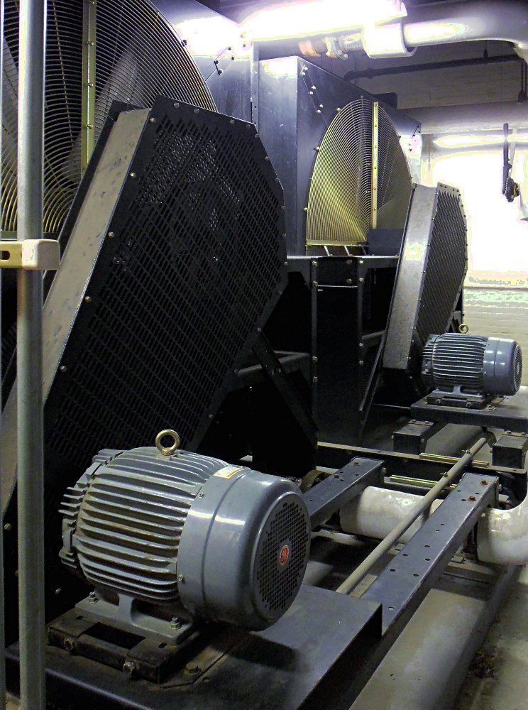 Image of two large remote radiators for 1400KW generators